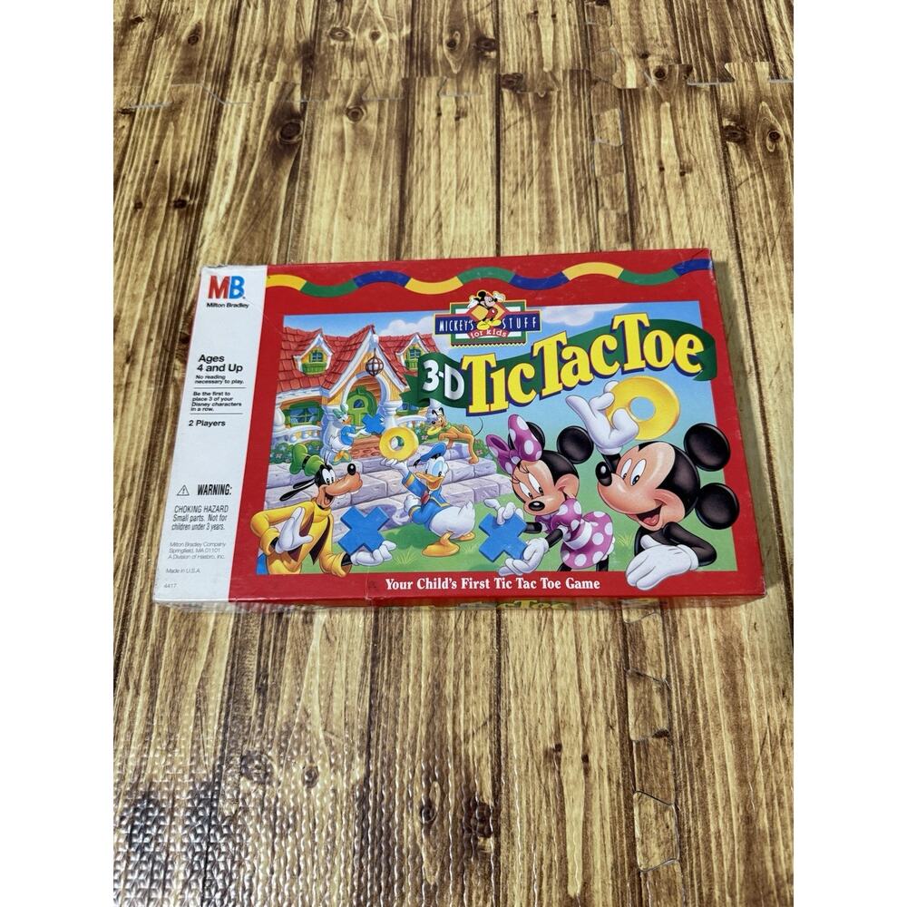 Mickey's 3-D Tic Tac Toe Board Game Walt Disney Mickey Mouse 1993 Near Complete